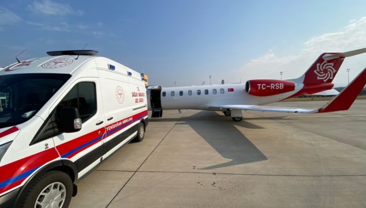 ambulans uçak 5 günlük bebek i̇çi̇n havalandi